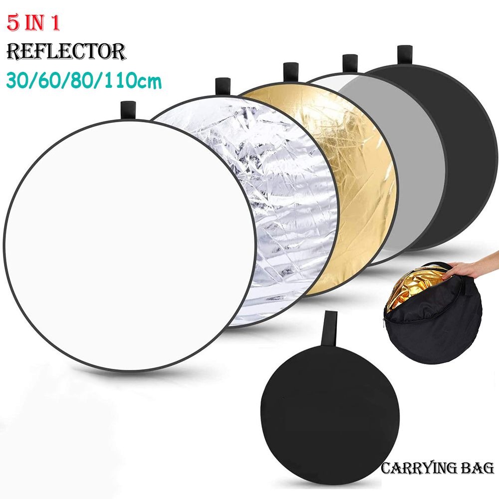 Photography Lighting Reflector - Reflector de luz redonda plegable portátil,