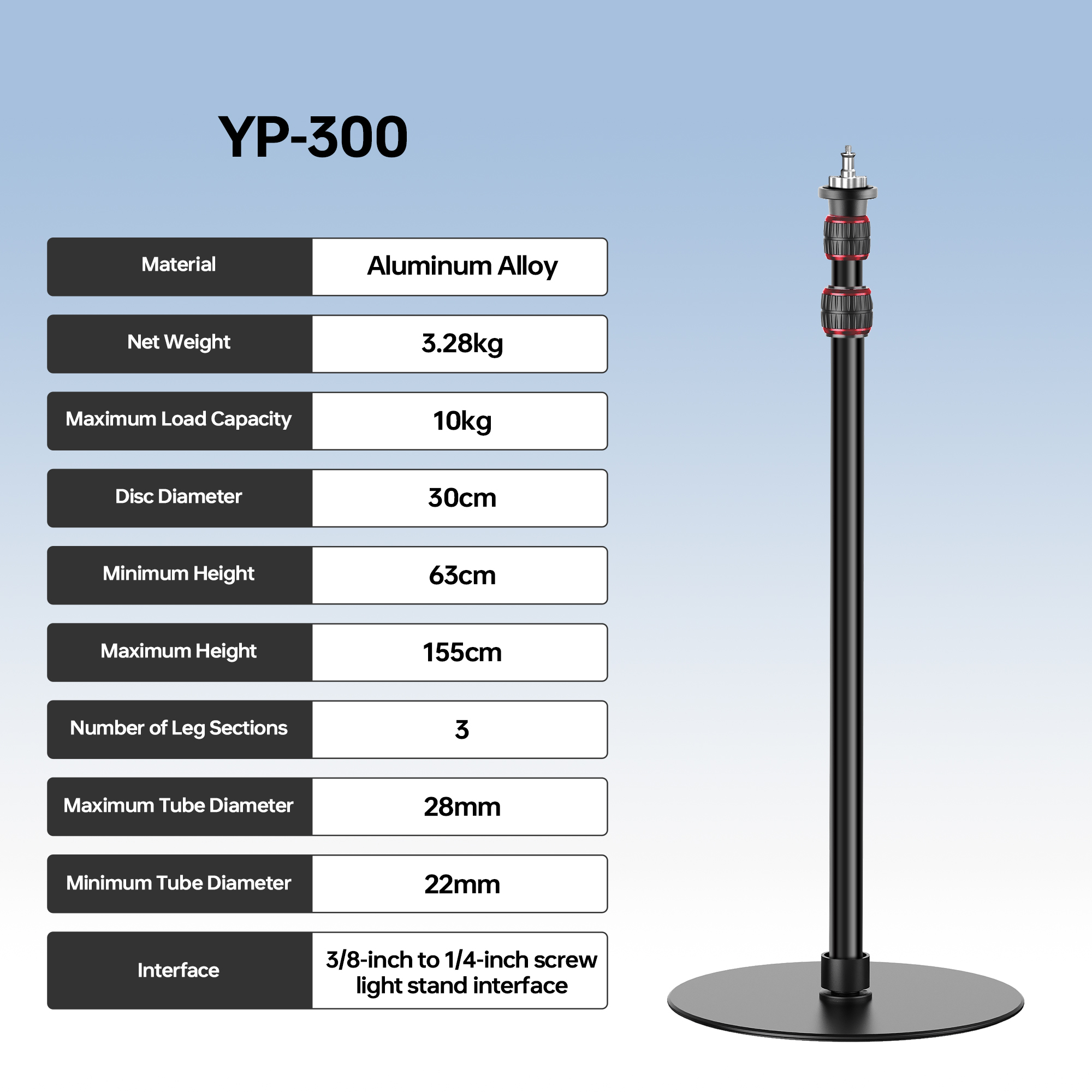 Photography Lighting Softbox - Soporte Monopié Manbily YP300 de 1.55M