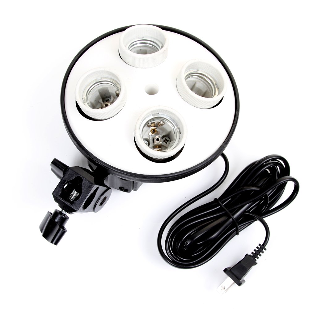 Photography Lighting Softbox - Base de cuatro portalámparas E27 para