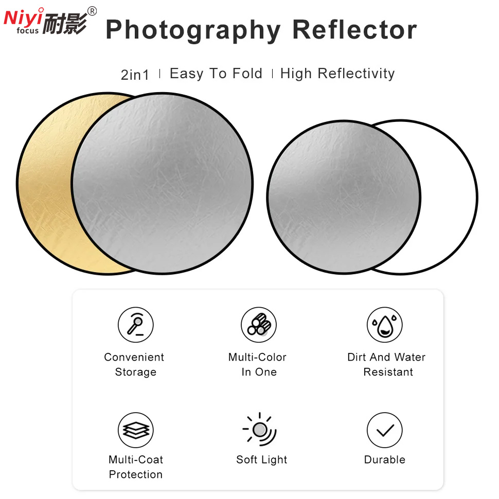 Reflector Portátil Redondo 2 e - Photography Lighting Reflector reseña y precio