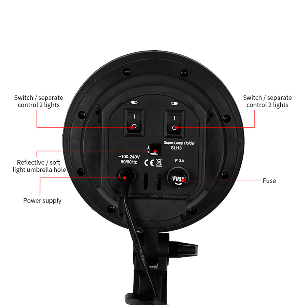 Base de cuatro portalámparas E - Photography Lighting Softbox reseña y precio