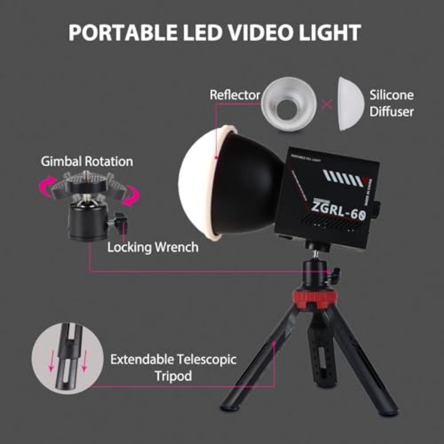 Luz de Video LED COB de 60W, P - Photography Lighting Video reseña y precio