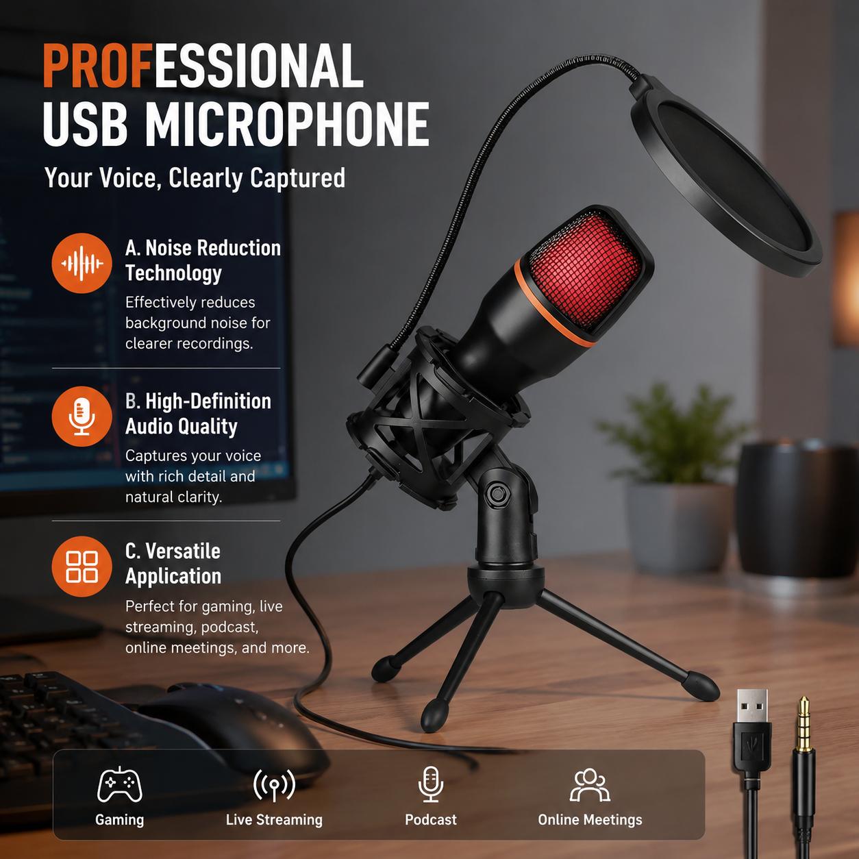 Kit de Micrófono Condensador C - Photography Lighting Effects reseña y precio